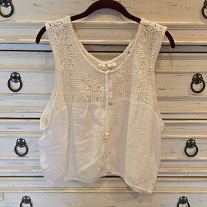 Joie Cream Lace Sleeveless Blouse